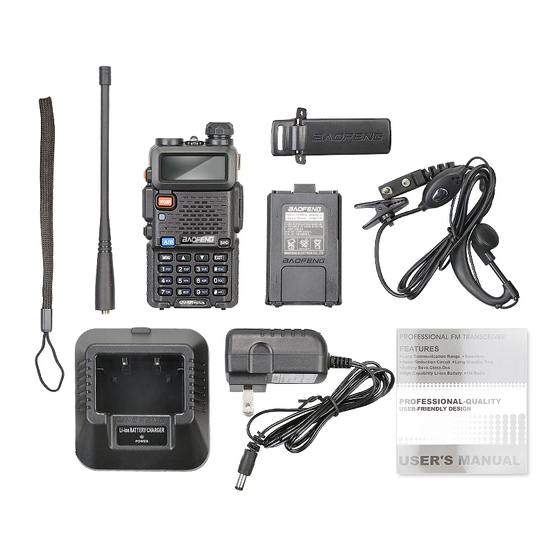 2 шт./лот 8 Вт Max BAOFENG UV-5r plus Тройная портативная рация BaoFeng Двухдиапазонная