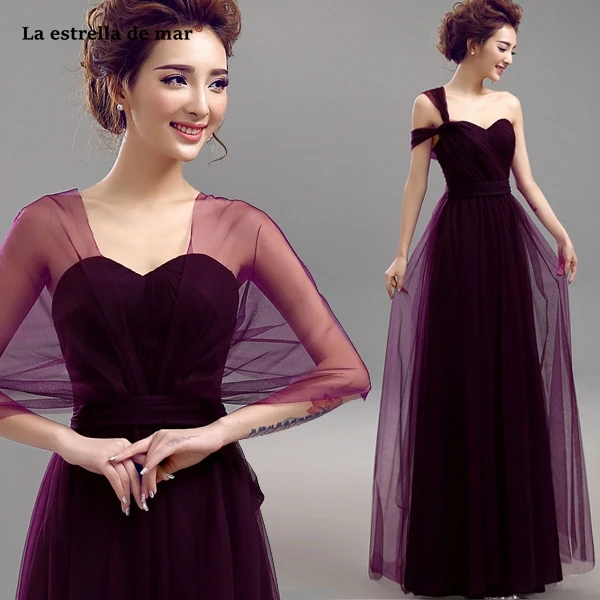 Vestido de festa longo Новое Тюлевое платье трапециевидной формы фиолетовое платье подружки невесты свадебное платье для гостей robe demoiseur honneur