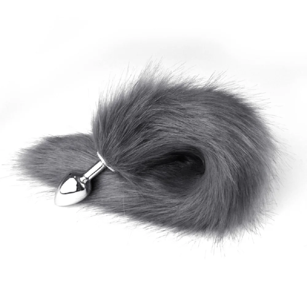 Fetish Fantasy Soft Wild Fox Tail Metal Steel /Silicone Anal Plug Butt for Women Cosplay Accessories Crawls Paws |