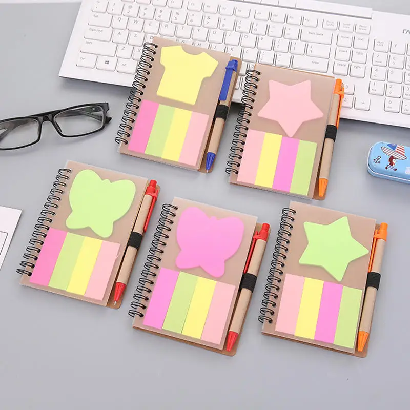 random Блокнот Портативный Post-it заметки Памятка планировщик дня книга с ручкой ежедневный Организатор расписание Короткие линии школьные канцелярские принадлежности для студентов - Цвет: random