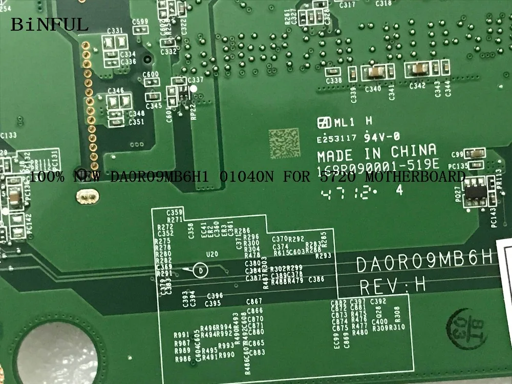 KEFU 100% супер Бесплатная доставка 01040N DA0R09MB6H1 REV: H1 основная плата для Dell inspiron 5720