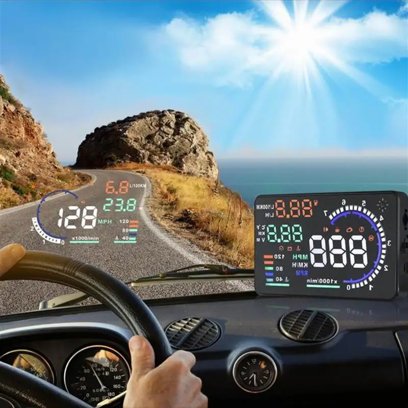 5.5 дюймовый автомобильный Hud Дисплей на головке Obd Ii 2 Система предупреждения о