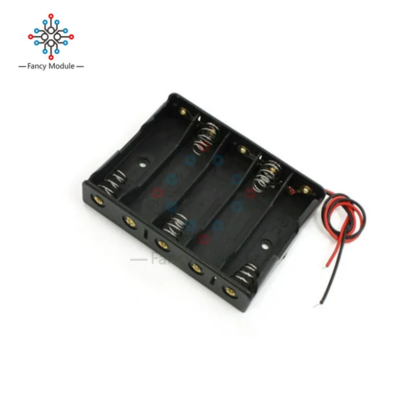 5X1 5 V AA батарея Слот держатель Чехол коробка провода хранения коробки черный|battery
