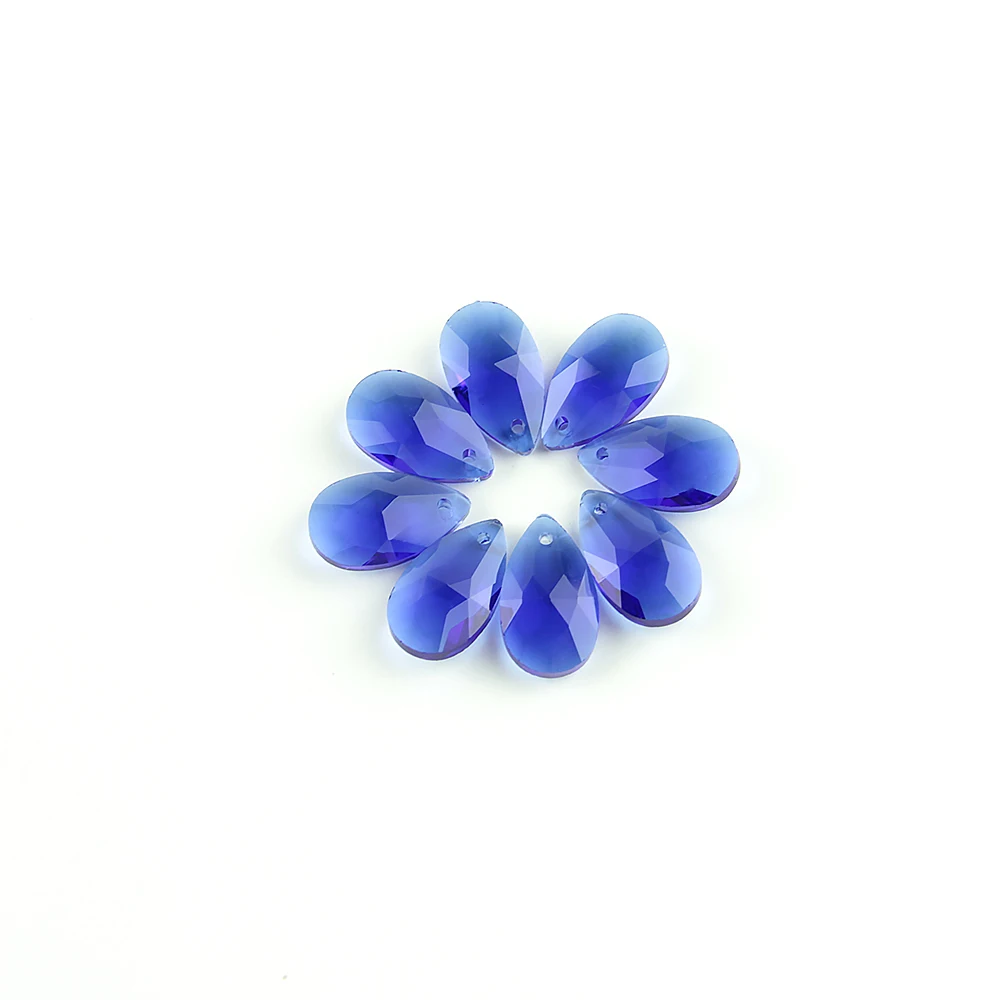 Medium Blue 100pcs/Lot Glass Chandelier Pendants Crystal Teardrop Lamp Prisms 16mm Beads DIY Ceiling Accessories Hot Sale | Освещение