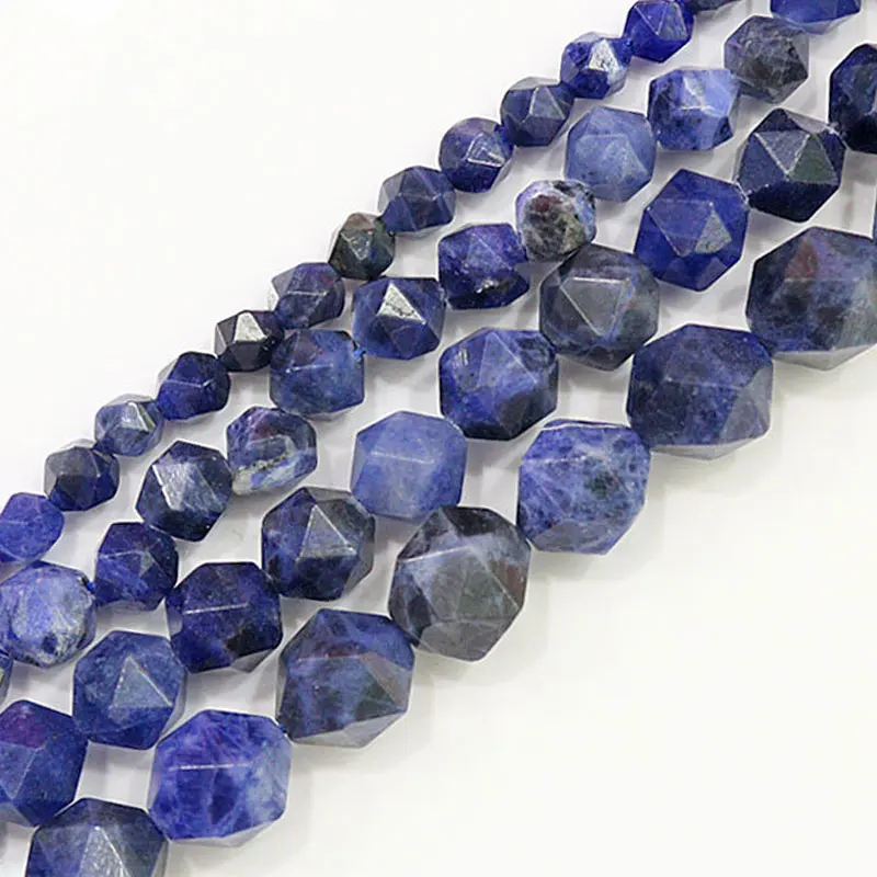 

5-12mm Natural Faceted Blue Sodalite Stone Beads For Jewelry Making Beads Bracelets For Women 15'' Needlework DIY Beads Trinket