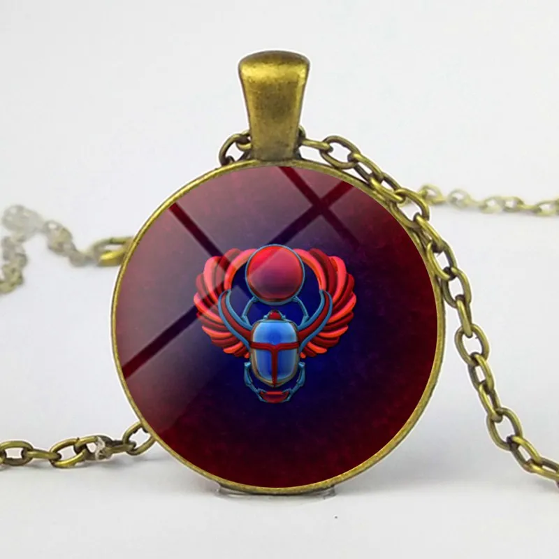 Серебристая бронзовая черная подвеска SUTEYI с жуком Египетский Scarab кулон ожерелье