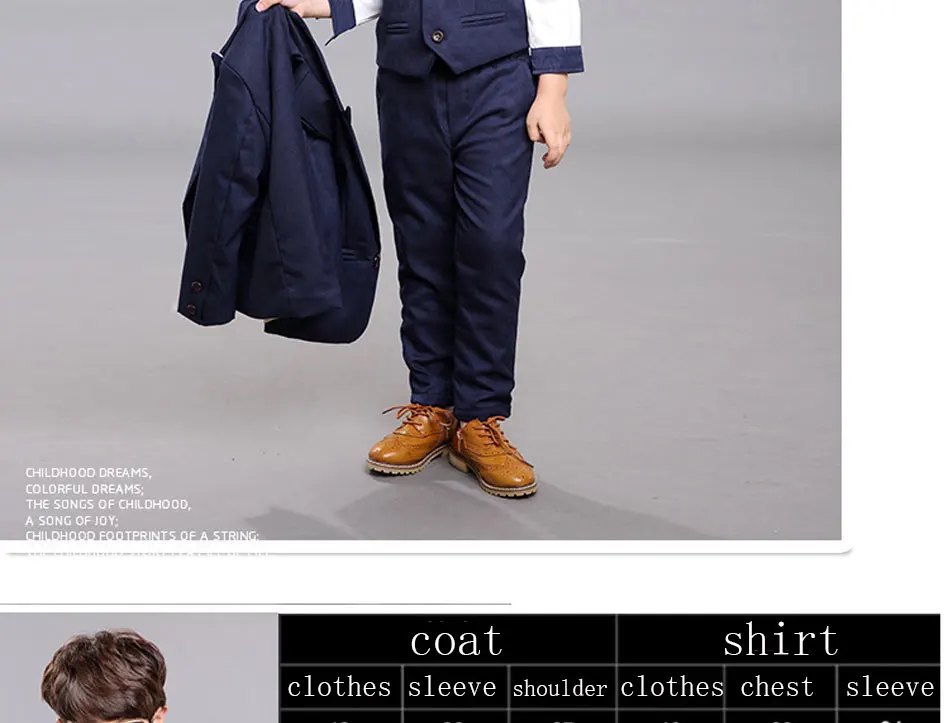 Spring And Fall Formal Children Boy Suit Boy Custom Suit Dress Costume Boy Wedding Children's Wear Three-Piece Set