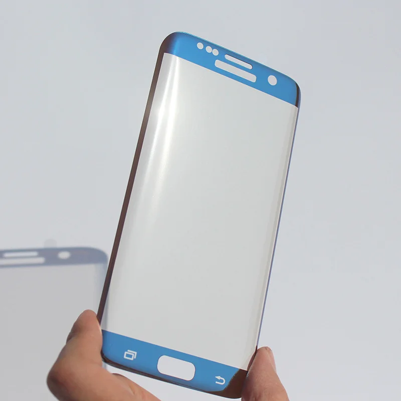 3D полное покрытие закаленное стекло протектор экрана для samsung Galaxy S7 Edge S6 розовое золото черный темно-синий прозрачный - Цвет: Coral Blue
