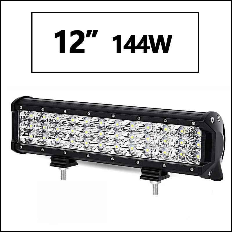 Oslamp 1" 20" 2" 28" 3" 44" 3-строки, светодиодные панели offroad combo Луч работы свет бар DC12v 24 В Грузовик внедорожник ATV 4WD 4x4 привело бар - Цвет: 12inch no wire