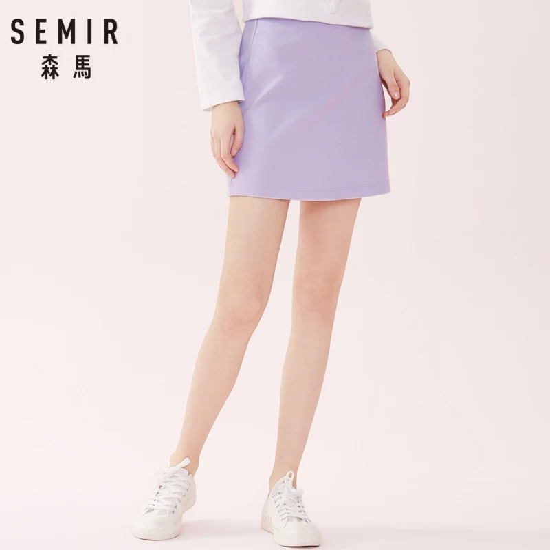 Юбка трапеция SEMIR женская однотонная модная мини юбка из вискозы расклешенная