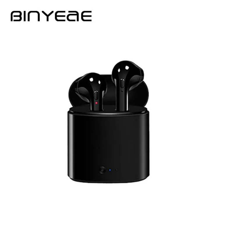 BINYEAE Беспроводной наушники i7s Bluetooth гарнитуры стерео вкладыши с зарядки окно для