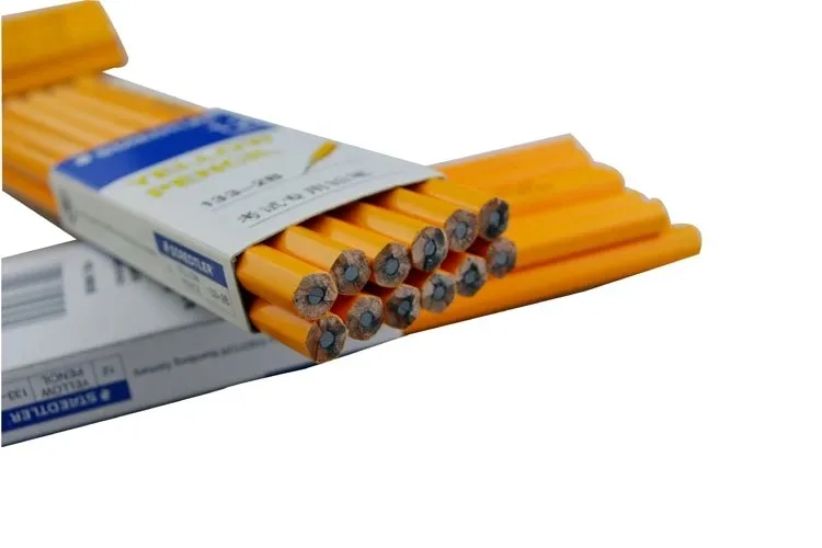 12 шт. Staedtler желтый карандаш 133 деревянный карандаш для рисования и набросков карандаши 2H HB 2B