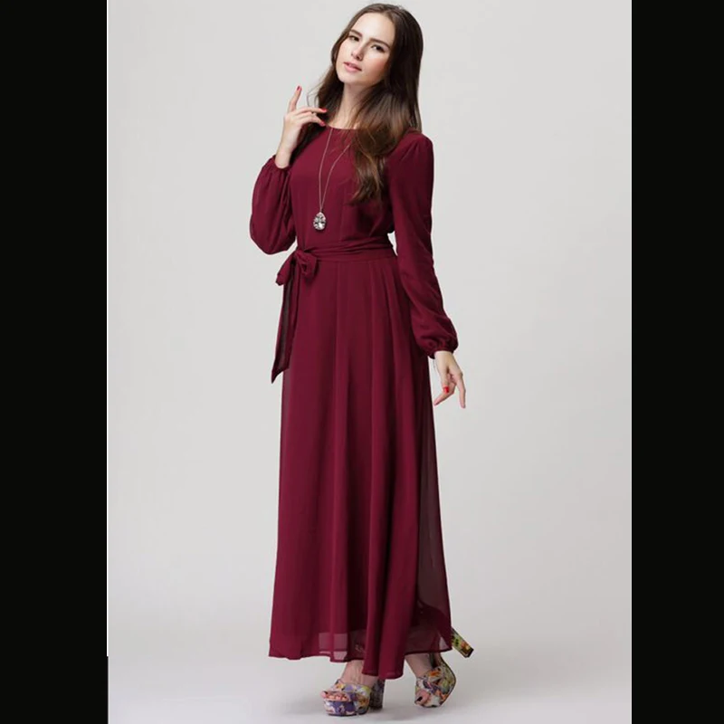 Плюс размер Vestidos платье Дубая шифон женские мусульманские платья Одеяние мусульмане Longue Caftan Elbise Турецкая мусульманская одежда