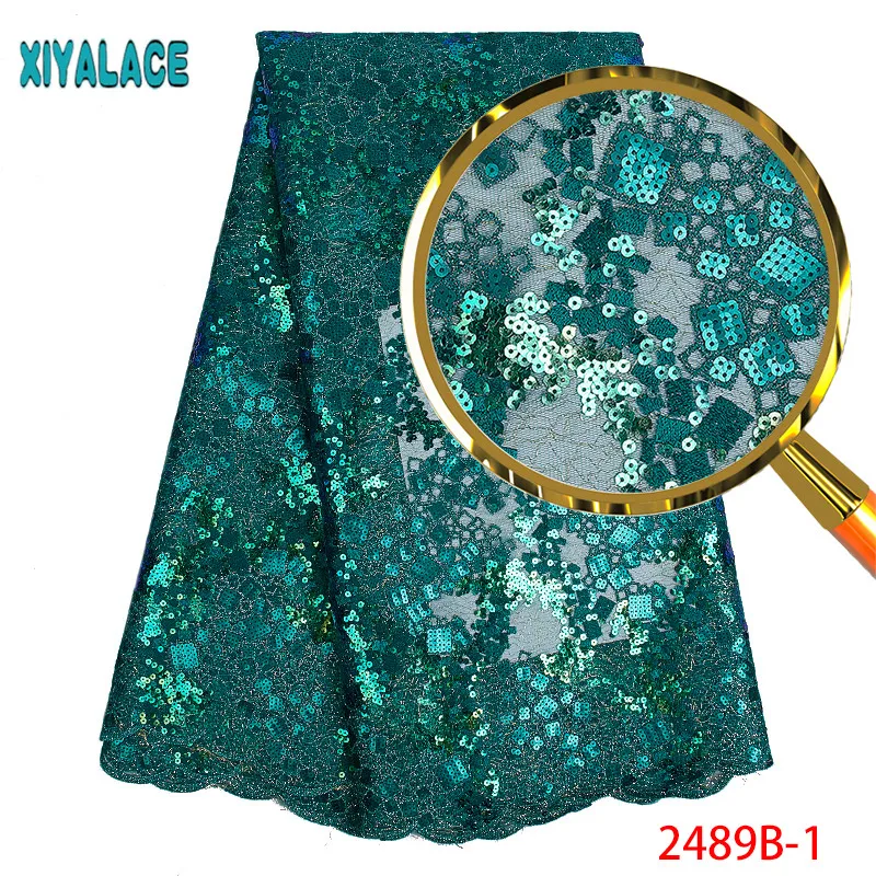 Африканский органзы кружевной ткани Блестки Кружева Вышивка высокое качество