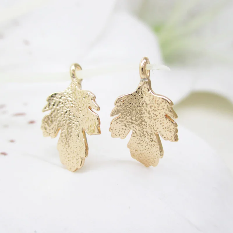 Подвески в виде кленового листа золотистого цвета аксессуары для изготовления