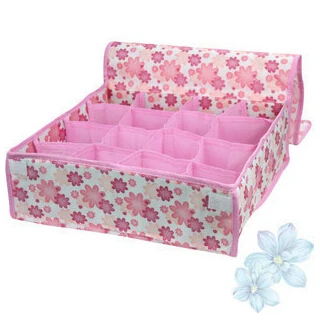 HOT SALES Folding 16 Grid Storage Box For Bra Underwear Socks for 32*28*11CM Non-Woven Fabric foldable boxfree shipping SS0039 | Дом и сад