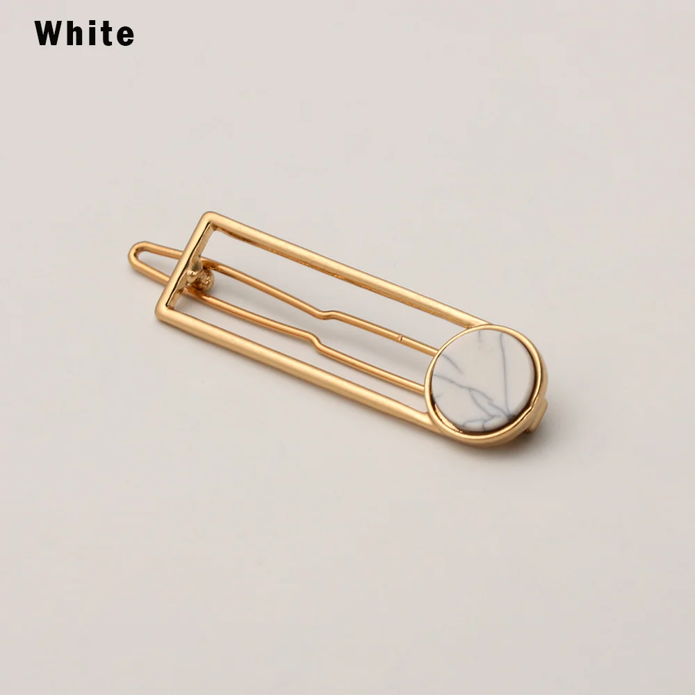 H53 White 1 шт. минимализм металлические акриловые заколки геометрические круглые прямоугольные формы заколки для волос для женщин аксессуары для волос в Корейском стиле головной убор - Цвет: H53 White