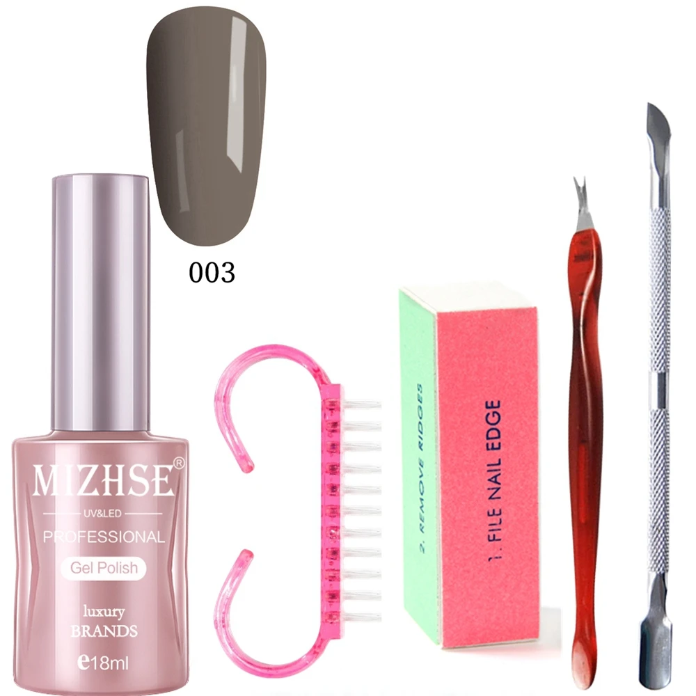 MZT003 MIZHSE УФ-гель для ногтей Nail Kit наборы для ногтей 4 инструменты для индивидуальных косметических средств 18 мл набор для гелевого маникюра кисть, полировщик кутикулы удаление омертвевшей кожи вилка - Цвет: MZT003