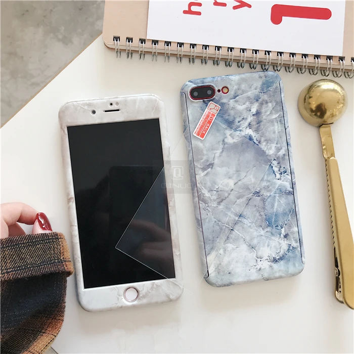 QINUO 360 Полный корпус жесткий чехол для телефона iphone 11 Pro Max XS X XR 6s 7 8 Plus 5 5S SE мрамор