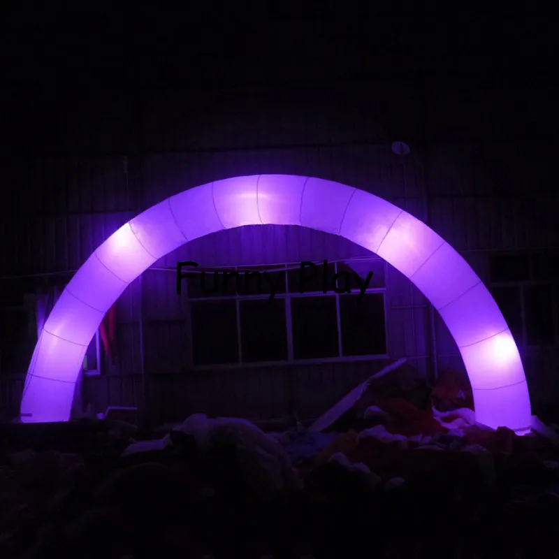 Надувная Радуга Арка с RGB освещением для шоу led освещенная надувная АРКА для гонки бегущий шар в форме арки для вечерние свадебные