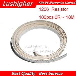 100 шт. 1206 под высоким давлением 0R  10 м резисторы 12 Вт, для детей 0, 1, 10 100 150 220 330 Ом 1K 2,2 K 10K 100K 0R 1R 10R 100R 150R 220R 330R