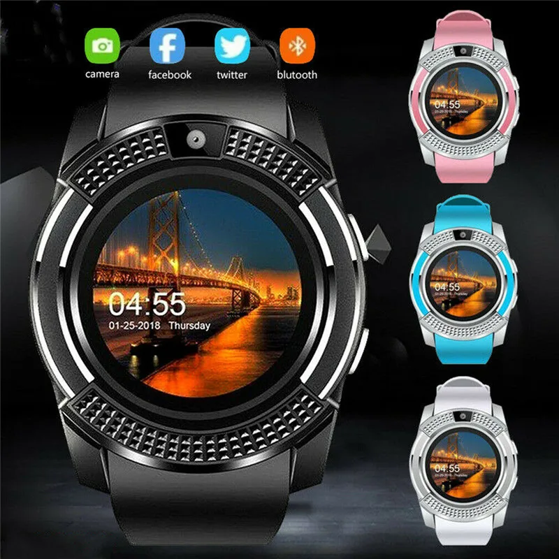 Новые модные умные спортивные часы reloj inteligente hombre Bluetooth SIM Touch трекер с дисплеем SOS для детей Подарки для IOS и Android