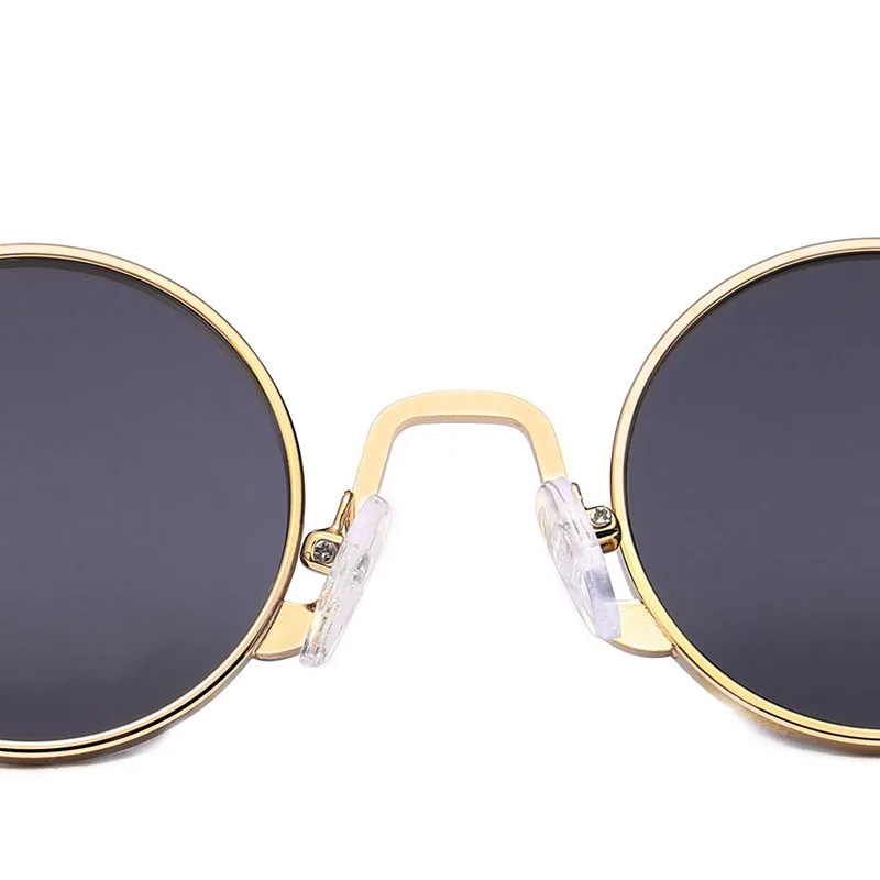 New Steampunk Small Round Sunglasses Men Women Metal Frame Shades Brand Designer Sun glasses Mirror High Quality UV400 | Аксессуары для