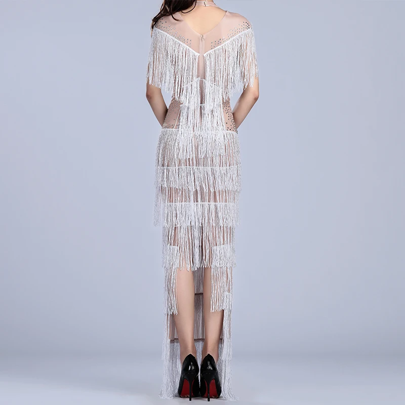 Женское многослойное платье INDRESSME элегантное праздничное с бахромой и