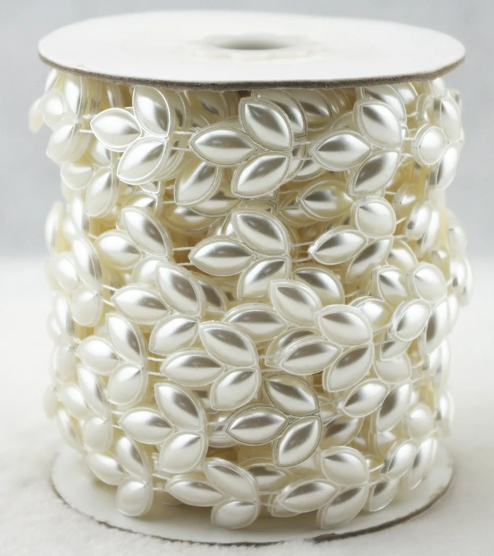 Жемчужная цепочка в форме листа цвета слоновой кости украшение для шитья