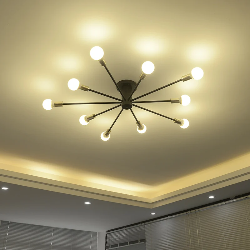 Скандинавская Простая Современная потолочная лампа E27 для гостиной креативный