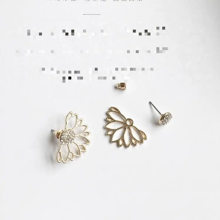 2018 полые серьги-гвоздики с кристаллами и цветком для женщин модные ювелирные