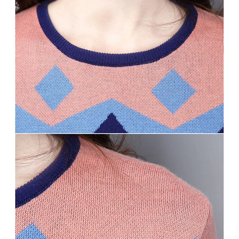 Autumn winter new arrival women plaid sweater Bottoming loose thick Tops o-neck High collar pullover knitting Female | Женская одежда
