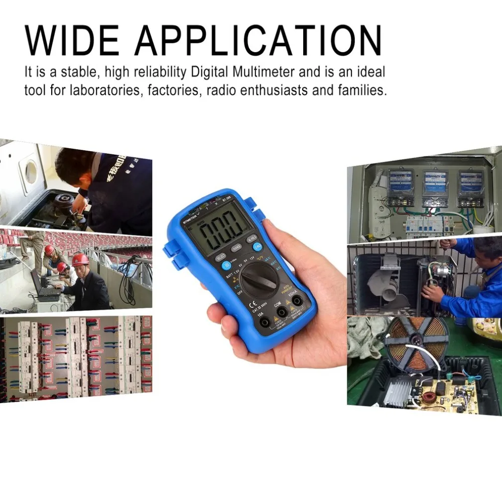 BTMETER BT-39B Digital Multimeter DC/AC Voltage Volt Ohm Amp Meter Handheld Voltmeter Current Tester 2000 Counts Battery Test |