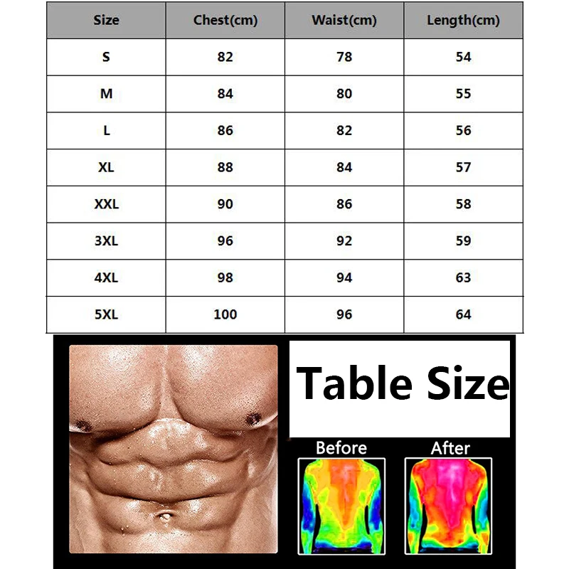 

Men's Neoprene Slimming Vest Hot Sweat Workout Tank Top T Shirt Hot Shapers Body Shapewear Corset For Weight Loss Sports Clothes