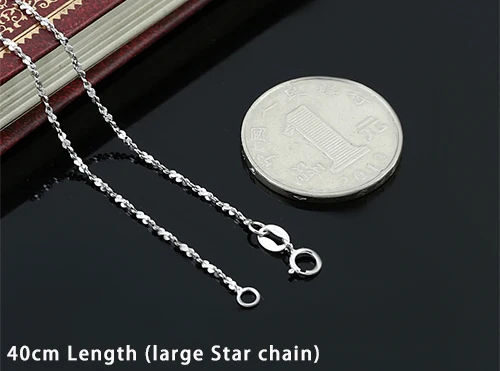 40cm Length Модная 1 мм Толстая коробка, волнистое ожерелье, подвеска, серебро 925 пробы, для мужчин и женщин, лучшая цепочка "друг", ожерелье, ювелирное изделие N42 - Цвет камня: 40cm Length