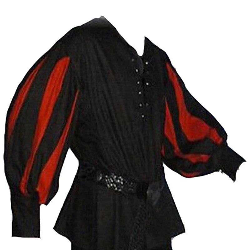 Плюс размер Средневековый Ренессанс мужская туника Викинг Саксон рубашка