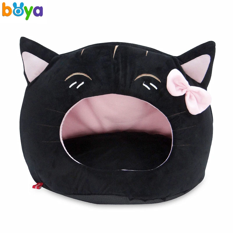 Boya новый милый кот лук кошка кровать зима теплая моющийся дом для маленьких собак