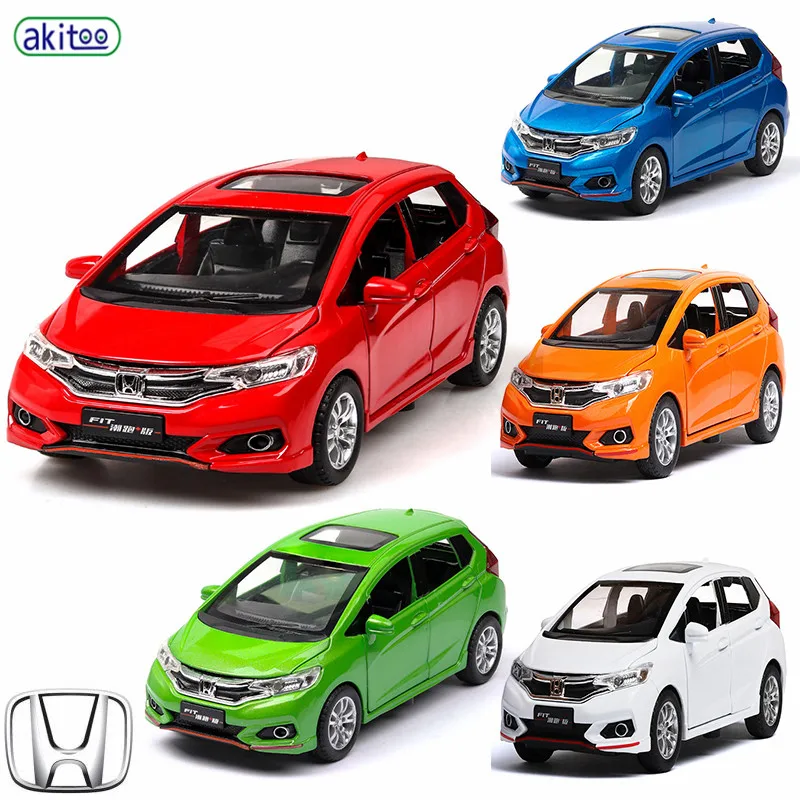 

akitoo Honda Fit Small Cannon Model Toy Sound and Light Pullback Car Toy Model gift #2412