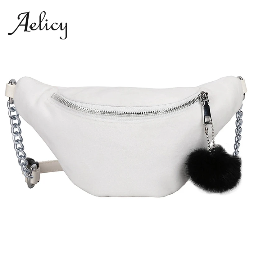 Женские дорожные нагрудные сумки Aelicy однотонные вельветовые с ремнем для