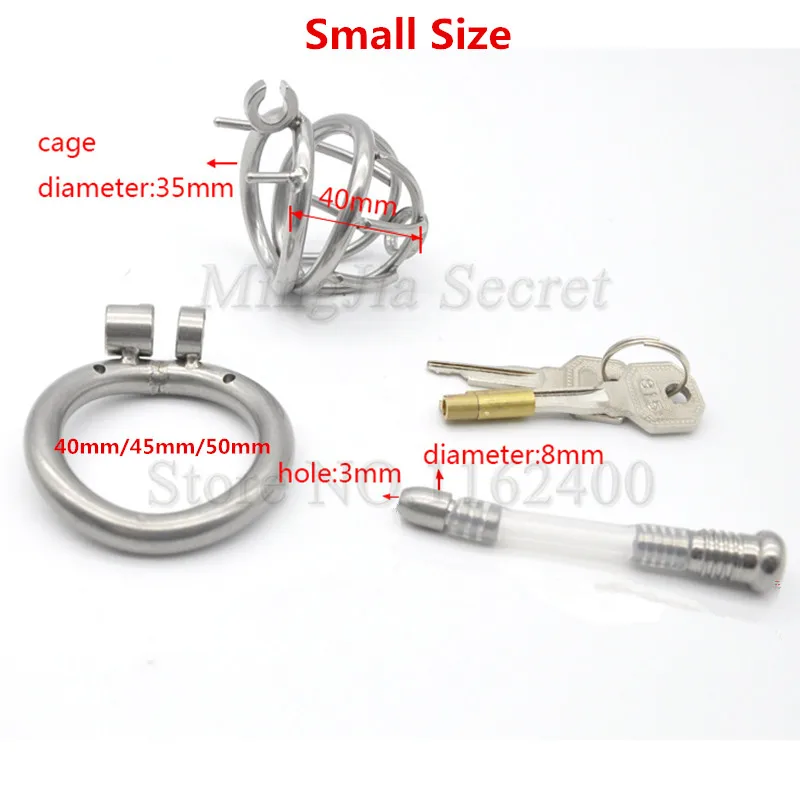 2020 Stainless Steel Male Chastity Device with Catheter Cock Cage Penis Rings Lock Fetish Slave BDSM Sex Toy For Men | Красота и