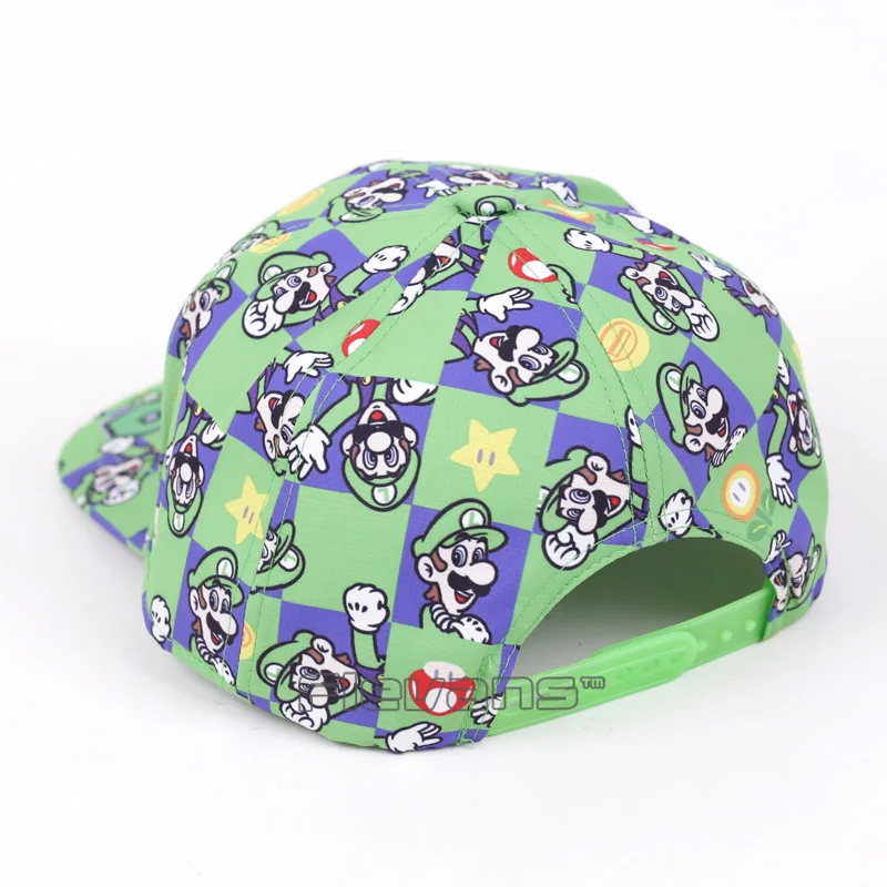 Супер Марио Bros Марио Луиджи Йоши гриб Snapback бейсбольные кепки в стиле хип-хоп модные летние мужские женские солнцезащитные шапки пара шапки