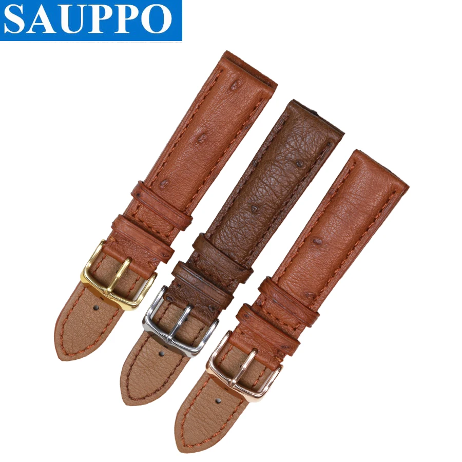 SAUPPO ремешок для часов из Южноафриканской страусиной кожи кожаный ремешок для часов Ремешок для джентльменов и дам ремень браслет с пряжкой
