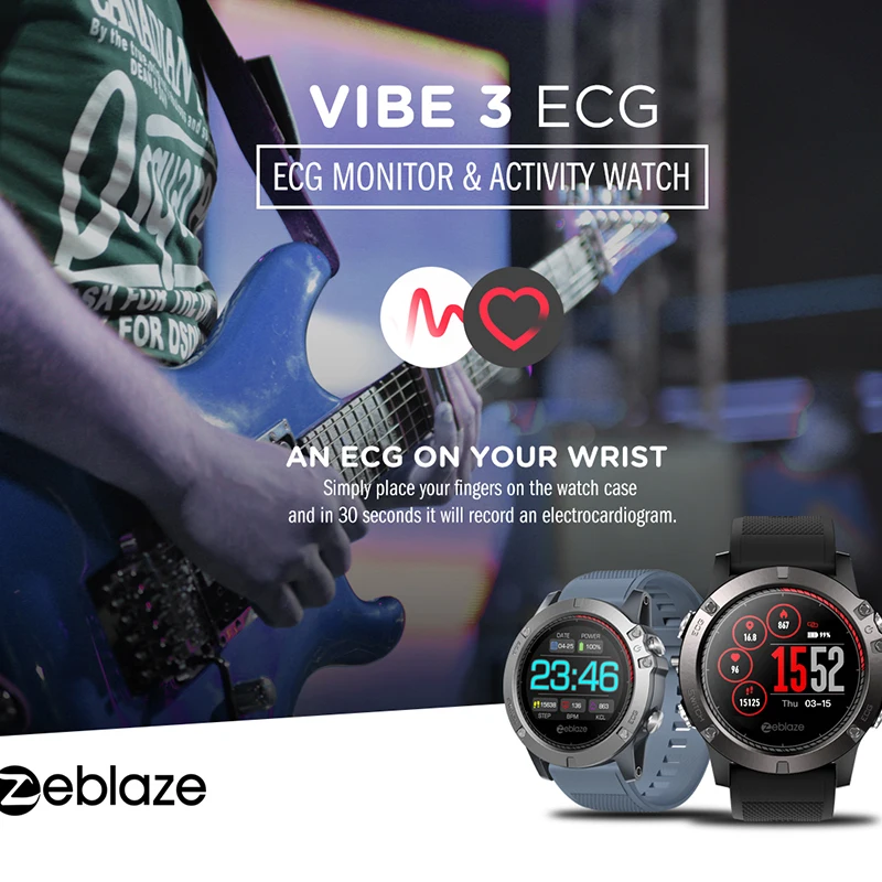 Смарт часы Zeblaze vibe 3 ЭКГ трекер сердечного ритма для мужчин smartband напоминание о