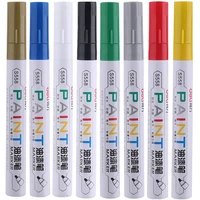 deli 8pcs colors set oily marker pen fast dry permanent writing cd glass wood cloth rock tire painting school office stationery