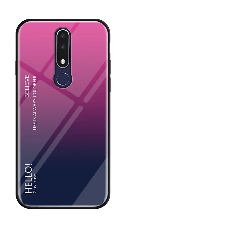 Rose Градиентный чехол из закаленного стекла для телефона Nokia X6 X7 X71, разноцветный чехол для Nokia 7,1 7 1 4,2 3,1 Plus, защитный чехол - Цвет: Rose