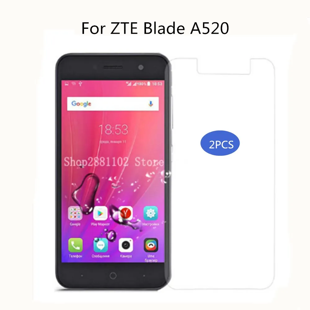 2 шт. 9H 2.5D Закаленное стекло для ZTE Blade A520 защита экрана усиленная Защитная пленка BA