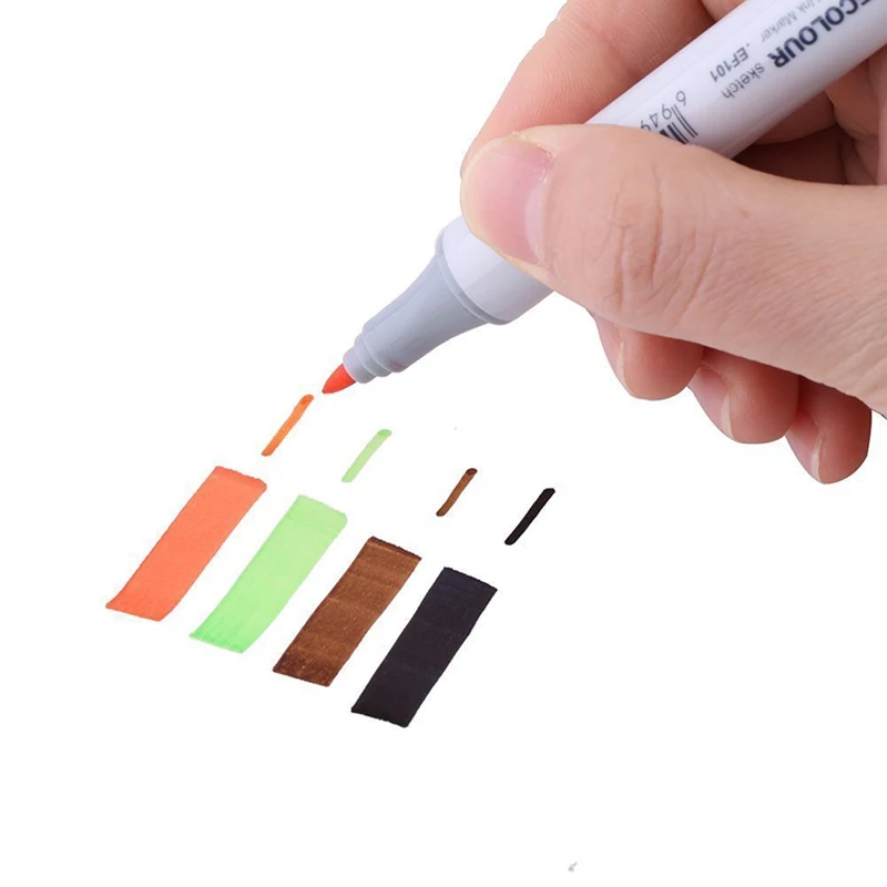 FINECOLOUR EF101 Студенческая профессиональная кисть для эскиза 160 цветов чернила на спиртовой основе с двойной головкой для рисования художественные Маркеры Ручка
