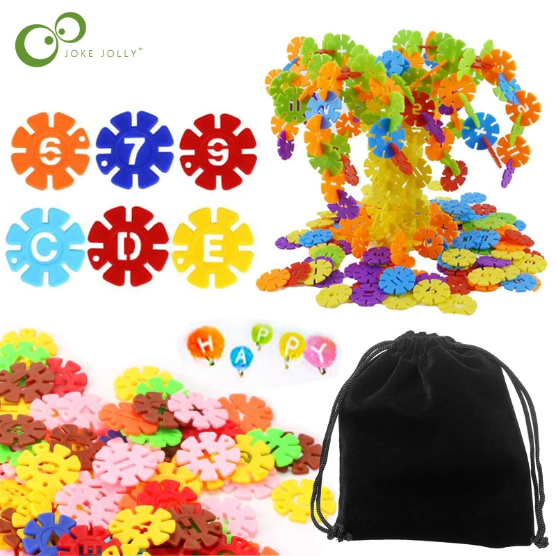 100/200/400pcs Монтессори Снежинка строительные блоки игрушка кирпич Снег DIY блок