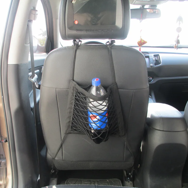 1 шт. черная сетчатая сетка для хранения автомобиля с четырьмя крючками между