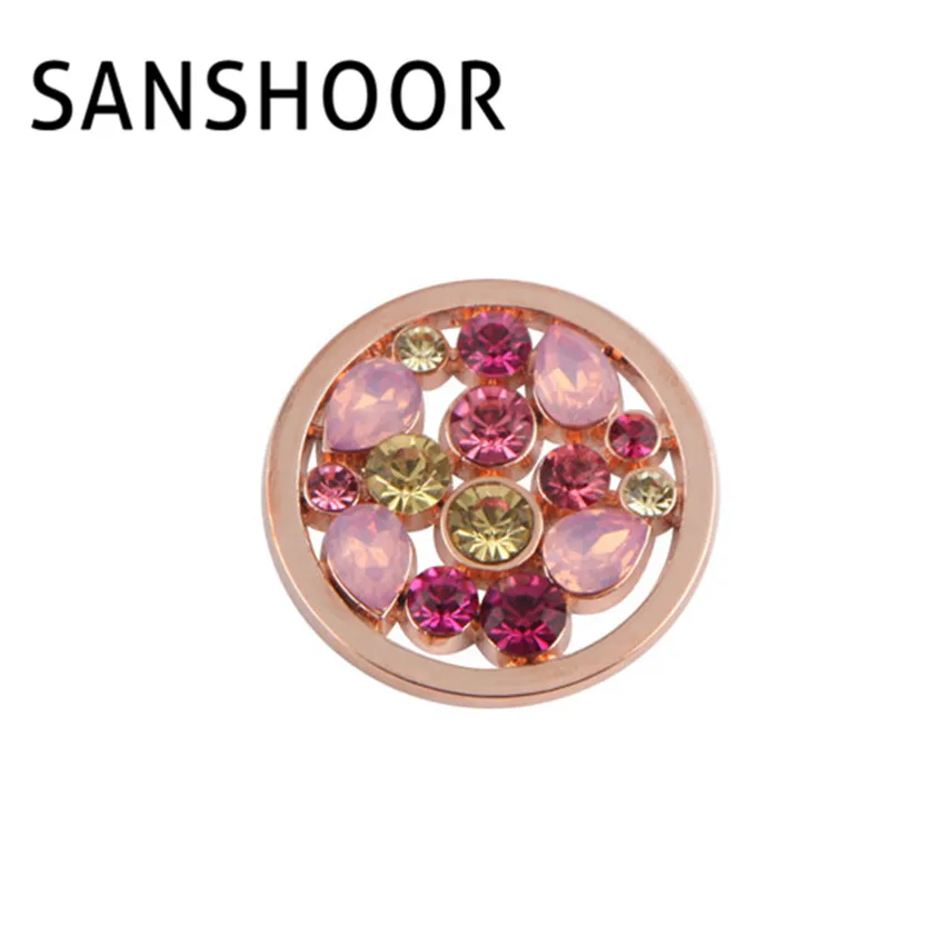 33 мм Reina персиковый Монетный диск с кристаллом пригодный для моей монеты 35 кулон 1